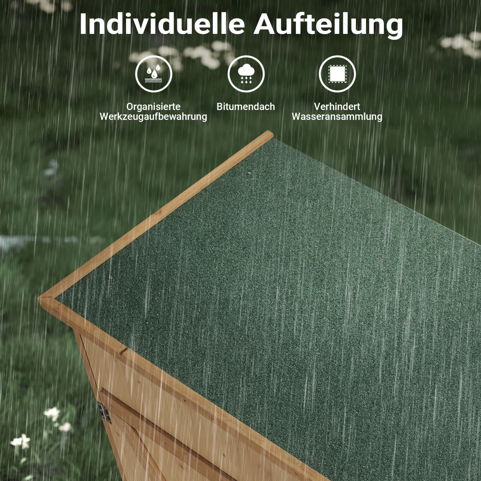 Wiltec Gerätehaus XXL holz Gartenschrank für Gartengeräte inkl. Montagematerial Gartenhaus zur Aufbewahrung Geräteschuppen Geräteschrank