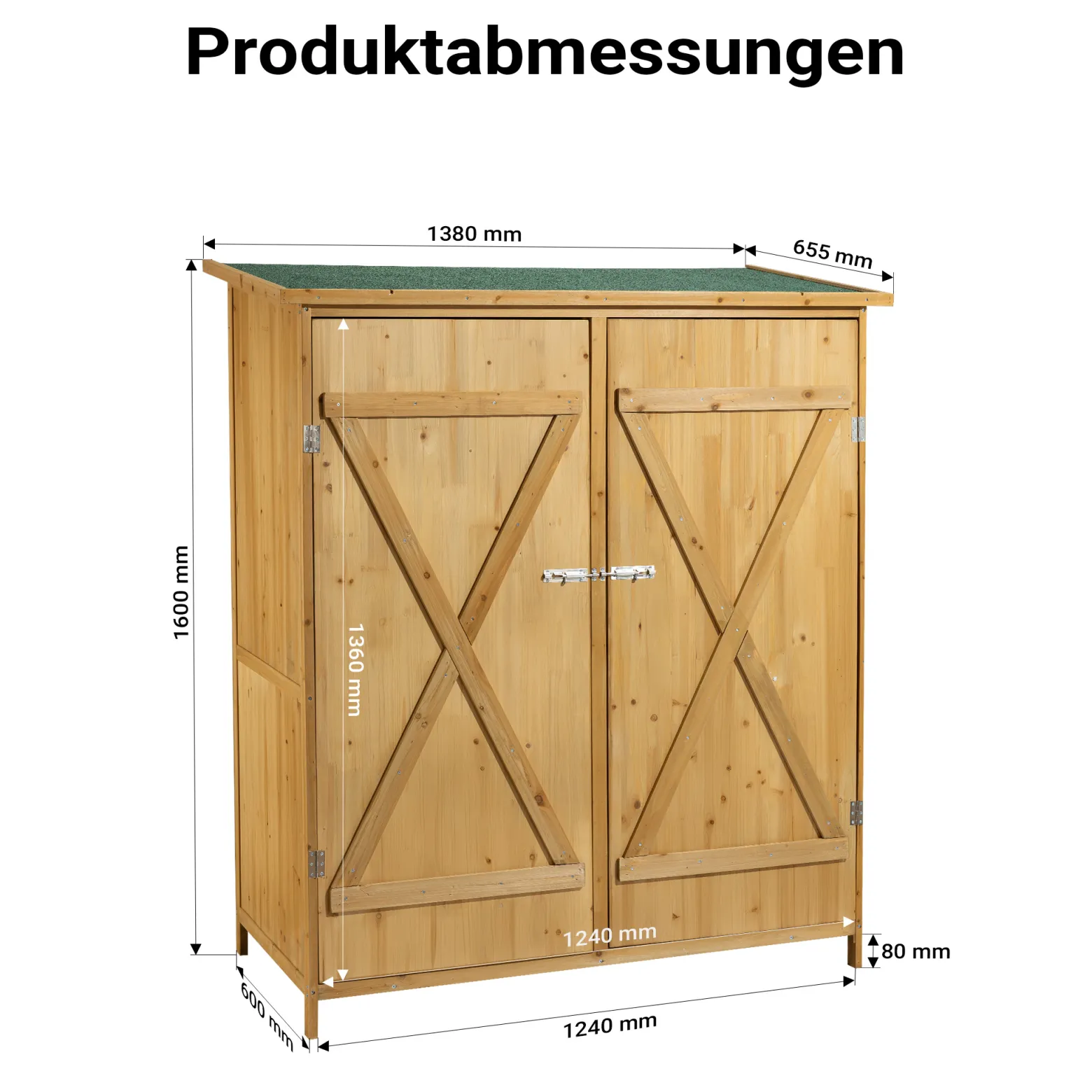 Wiltec Gerätehaus XXL holz Gartenschrank für Gartengeräte inkl. Montagematerial Gartenhaus zur Aufbewahrung Geräteschuppen Geräteschrank