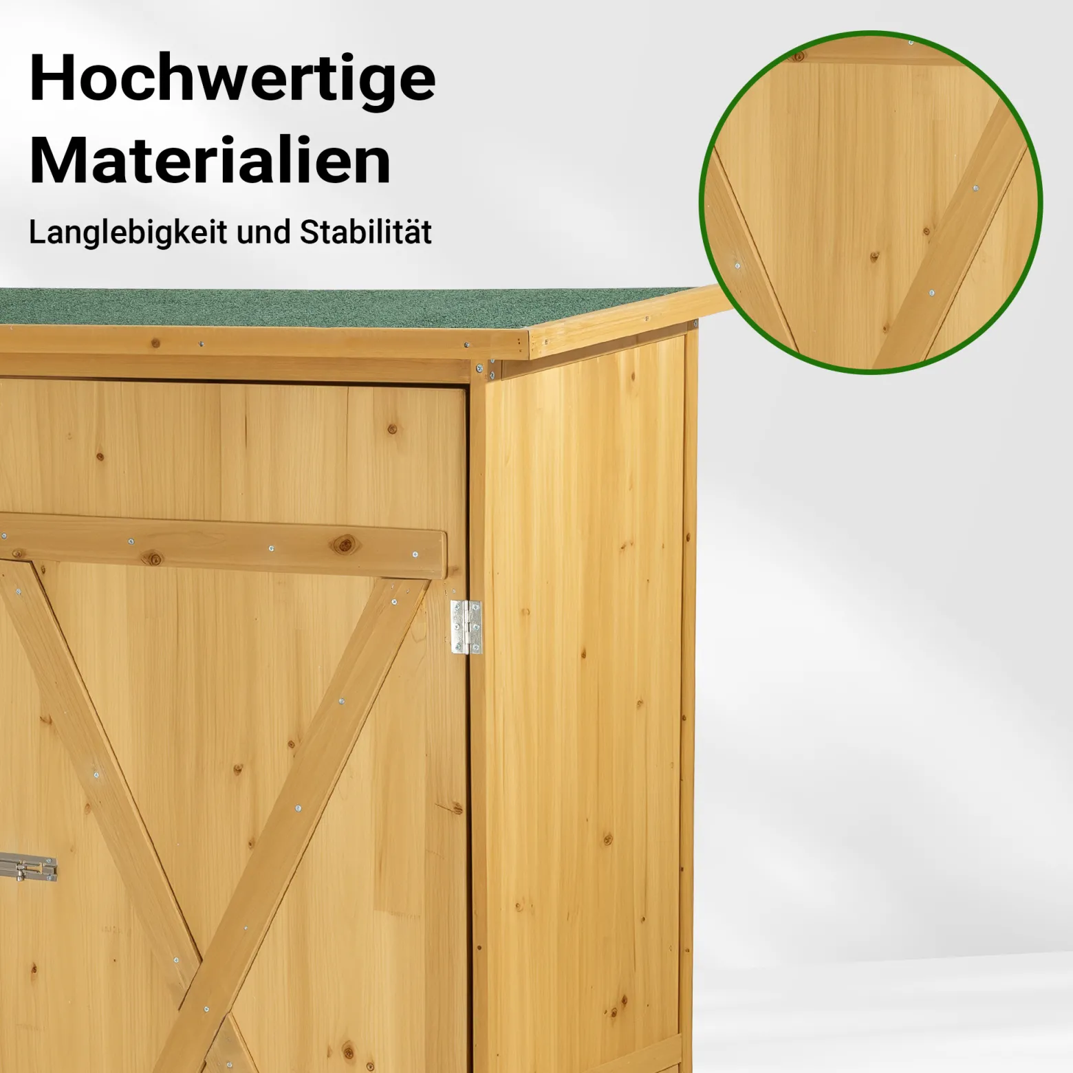 Wiltec Gerätehaus XXL holz Gartenschrank für Gartengeräte inkl. Montagematerial Gartenhaus zur Aufbewahrung Geräteschuppen Geräteschrank