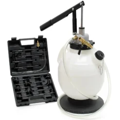 Wiltec Getriebeöl Einfüllgerät 7 L mit Handpumpe inkl. 15 ATF Adapter u.a. für moderne Getriebe, Ölwechsel Gerät, Getriebeölwechsel Befüllgerät