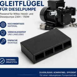 Wiltec Gleitflügel 32x18x4,9mm Ersatzteil für selbstansaugende Heizöl und Dieselpumpe 62137