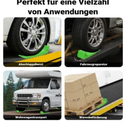 Wiltec Gleitkeile 4er Set, Ladehilfe für Abschleppdienst bis 1814 kg pro Keil, Auffahrkeile aus HDPE, perfekt für Abschleppwagen, Autotransporter, Verladerampe