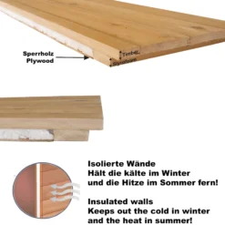 Wiltec Großes Katzenhaus 99 x 52 x 42 cm aus Holz, Katzenhütte für Garten oder Terasse, Wurfkiste isoliert wetterfest, Katzenhöhle