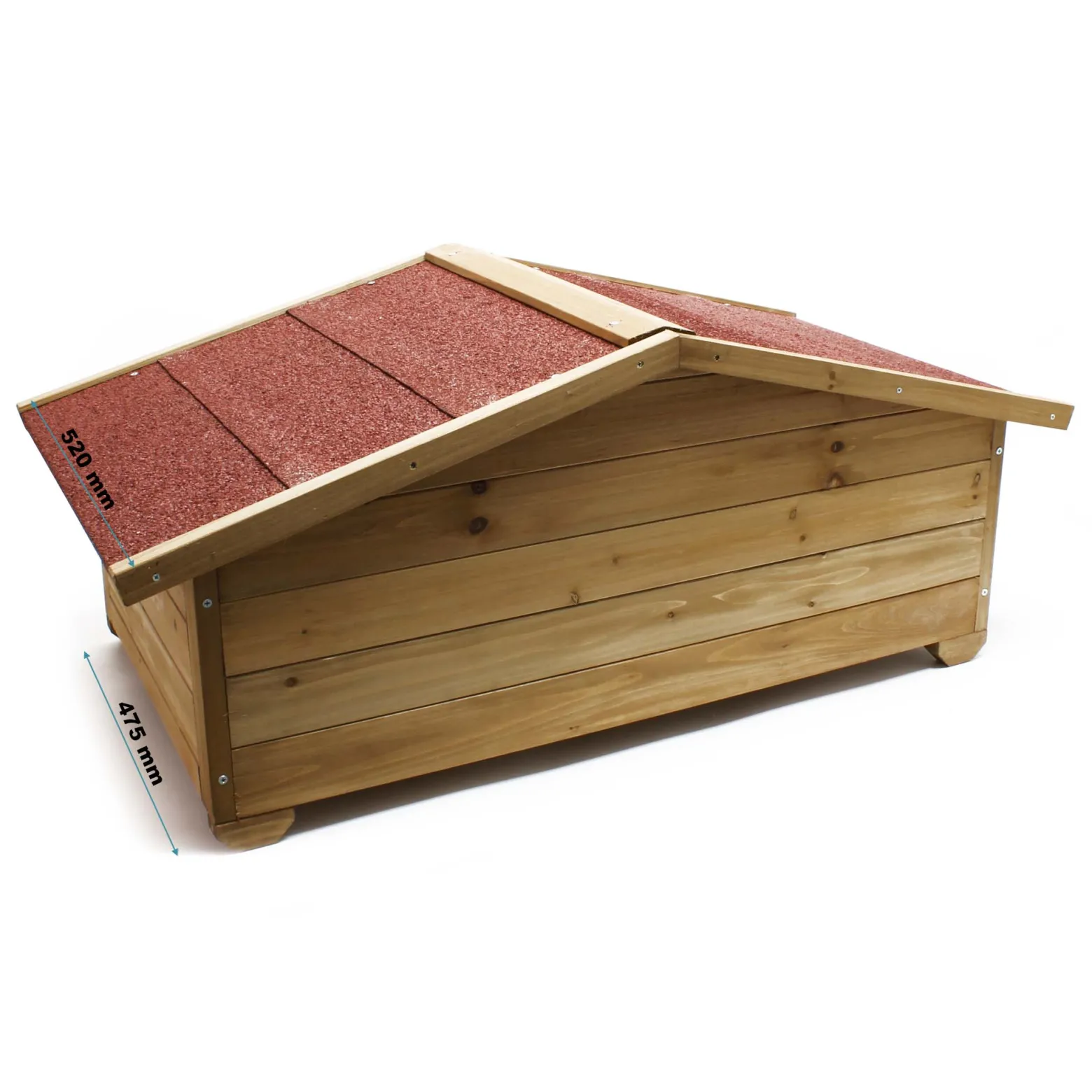 Wiltec Großes Katzenhaus 99 x 52 x 42 cm aus Holz, Katzenhütte für Garten oder Terasse, Wurfkiste isoliert wetterfest, Katzenhöhle