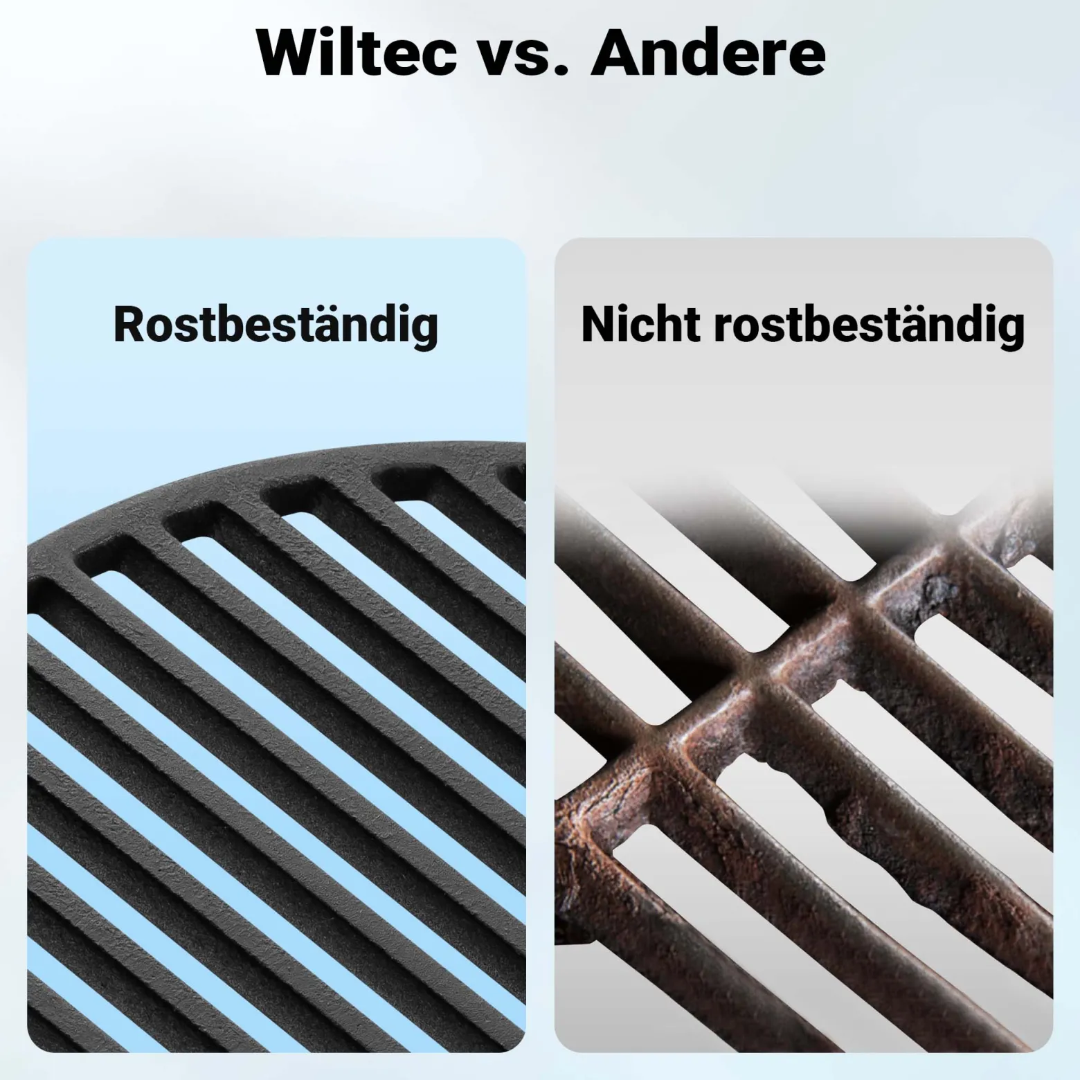 Wiltec Gusseisen Grillrost rund Ø 34,5 cm, Grillgitter für Holzkohlegrill & Gasgrill, Gussgrillrost für BBQ, Grilleinsatz matt emailliert