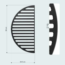 Wiltec Gusseisen Grillrost und Grillplatte, Gussrost für Grill mit guter Hitzespeicherung, Grillgitter für typische Grillstreifen, Grillzubehör für BBQ