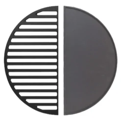 Wiltec Gusseisen Grillrost und Grillplatte, Gussrost für Grill mit guter Hitzespeicherung, Grillgitter für typische Grillstreifen, Grillzubehör für BBQ