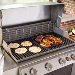 Wiltec Gusseisen Grillrost 29 x 38 cm, Grillgitter für Holzkohlegrill & Gasgrill, Gussgrillrost für BBQ, Grilleinsatz matt emailliert eckig