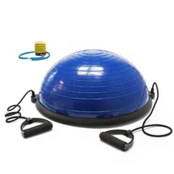 Wiltec Halbball Ø58 cm, 25 cm hoch, Balance Trainer, Fitness Ball, Balancekissen mit Zugbändern für Gymnastik Pilates Yoga, Workout Gleichgewicht trainieren, Balance Ball Halbkugel