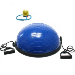 Wiltec Halbball Ø58 cm, 25 cm hoch, Balance Trainer, Fitness Ball, Balancekissen mit Zugbändern für Gymnastik Pilates Yoga, Workout Gleichgewicht trainieren, Balance Ball Halbkugel
