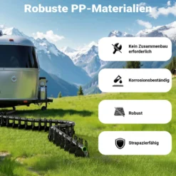 Wiltec Halterung für Abwasserschläuche 3,05 m, Schlauchhalterung Abwasserschlauch für Schläuche bis Ø 94 mm, Schlauchhalter höhenverstellbar für Abwasser bei Camping, Wohnwagen und Wohnmobil