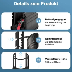 Wiltec Halterung für Abwasserschläuche 3,05 m, Schlauchhalterung Abwasserschlauch für Schläuche bis Ø 94 mm, Schlauchhalter höhenverstellbar für Abwasser bei Camping, Wohnwagen und Wohnmobil