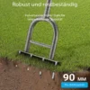 Wiltec Hand Aerifizierer aus Stahl, Handaerifizierer mit ergonomischem T-Griff, Rasenaerifizierer mit 4 Zinken, Rasenlüfter für effiziente Rasenpflege