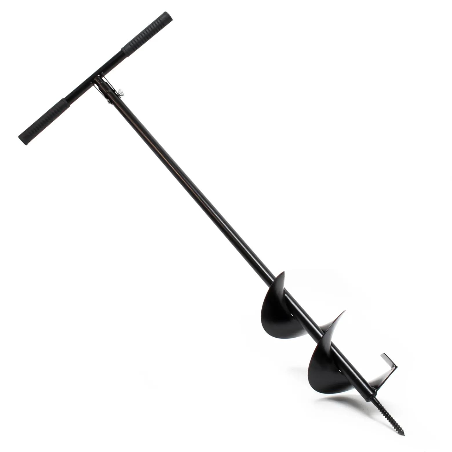 Wiltec Hand Erdlochbohrer 118cm für Ø150mm Löcher, Pfahlbohrer für Schächte und Fundamente, Handerdbohrer mit Quergriff