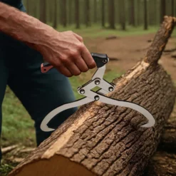 Wiltec Handpackzange mit 30 cm Klauenöffnung bis 100 kg, 44 cm Holzzange aus Stahl zum Heben, Packzange für Rundhölzer bis Ø 30 cm, Greifer mit Handgriff
