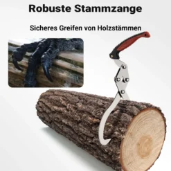 Wiltec Handpackzange mit 30 cm Klauenöffnung bis 100 kg, 44 cm Holzzange aus Stahl zum Heben, Packzange für Rundhölzer bis Ø 30 cm, Greifer mit Handgriff