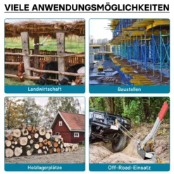 Wiltec Handseilzug mit 3 m Drahtseil bis 4000 kg, Flaschenzug mit 2 Haken, Seilwinde mit Sicherheitslasthaken, Handseilwinde mit 2 Getriebe