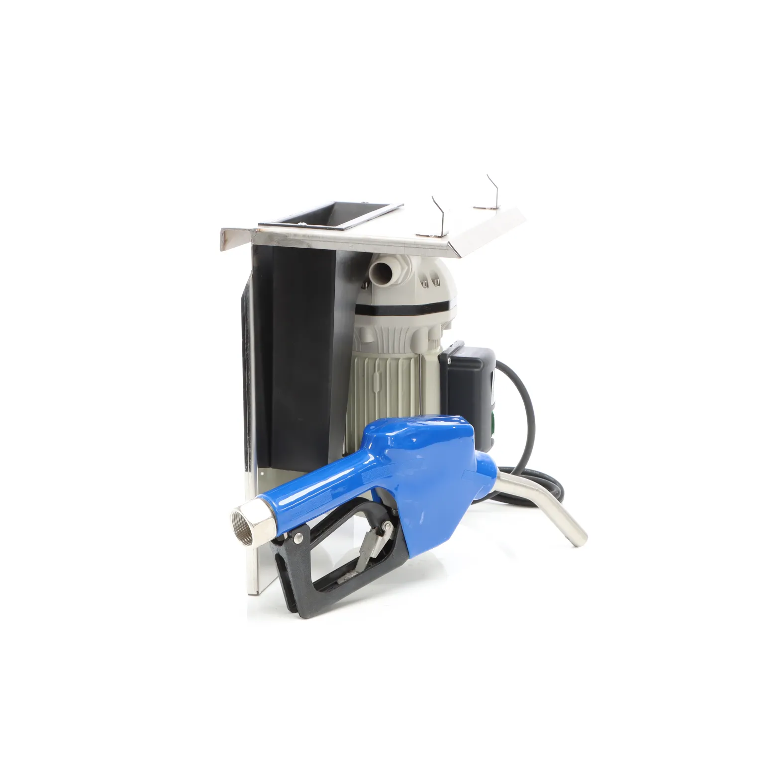 Wiltec Harnstoffpumpe 230 V 400 W 40 l/min, selbstansaugende Förderpumpe für AUS32 Urea, Membranpumpe zur Betankung, mit Trägerplatte u. Edelstahl Zapfpistole