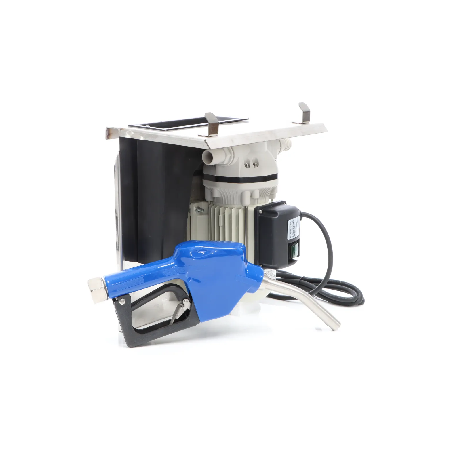 Wiltec Harnstoffpumpe 230 V 400 W 40 l/min, selbstansaugende Förderpumpe für AUS32 Urea, Membranpumpe zur Betankung, mit Trägerplatte u. Edelstahl Zapfpistole