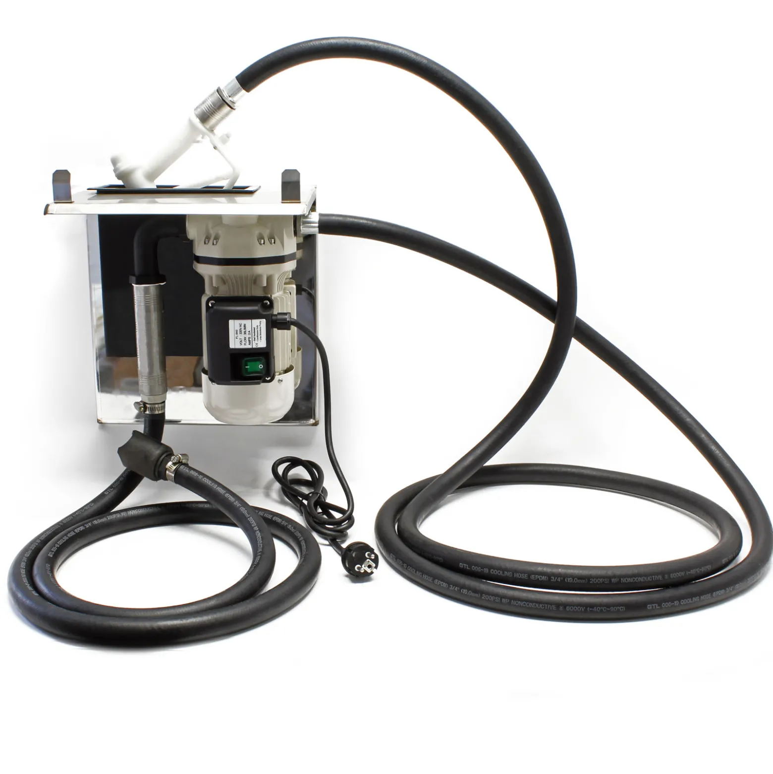 Wiltec Harnstoffpumpe 230 V 400 W 40 l/min, selbstansaugende Förderpumpe für AUS32 Urea, Membranpumpe zur Betankung, mit Trägerplatte u. Kunststoff Zapfpistole