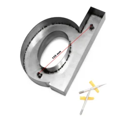 Wiltec Hausnummer b anthrazit Edelstahl Hausnummer in modernem 3D-Design, Höhe 20 cm, Schrift Arial, rostfrei und witterungsbeständig, mit Montagematerial