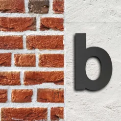 Wiltec Hausnummer b anthrazit Edelstahl Hausnummer in modernem 3D-Design, Höhe 20 cm, Schrift Arial, rostfrei und witterungsbeständig, mit Montagematerial