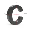 Wiltec Hausnummer c anthrazit Edelstahl Hausnummer in modernem 3D-Design, Höhe 15 cm, Schrift Arial, rostfrei und witterungsbeständig, mit Montagematerial