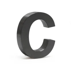 Wiltec Hausnummer c anthrazit Edelstahl Hausnummer in modernem 3D-Design, Höhe 15 cm, Schrift Arial, rostfrei und witterungsbeständig, mit Montagematerial