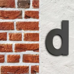 Wiltec Hausnummer d anthrazit Edelstahl Hausnummer in modernem 3D-Design, Höhe 20 cm, Schrift Arial, rostfrei und witterungsbeständig, mit Montagematerial