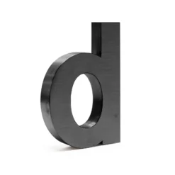 Wiltec Hausnummer d anthrazit Edelstahl Hausnummer in modernem 3D-Design, Höhe 20 cm, Schrift Arial, rostfrei und witterungsbeständig, mit Montagematerial