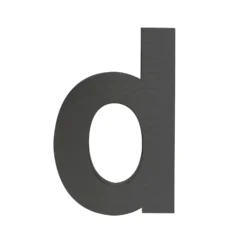 Wiltec Hausnummer d anthrazit Edelstahl Hausnummer in modernem 3D-Design, Höhe 20 cm, Schrift Arial, rostfrei und witterungsbeständig, mit Montagematerial