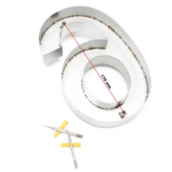 Wiltec Hausnummer 6 silberfarbene Edelstahl Hausnummer in modernem 3D-Design, Höhe 20 cm, Schrift Arial, rostfrei und witterungsbeständig, mit Montagematerial