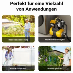 Wiltec Hauswasserwerk mit 24-L-Membrankessel, 5000 l/h Hauswasserautomat mit Druckschalter und Vorfilter, Gartenpumpe mit 50 m Förderhöhe, Wasserpumpe mit 7 m Ansaugtiefe