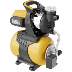 Wiltec Hauswasserwerk mit 24-L-Membrankessel, 5000 l/h Hauswasserautomat mit Druckschalter und Vorfilter, Gartenpumpe mit 50 m Förderhöhe, Wasserpumpe mit 7 m Ansaugtiefe