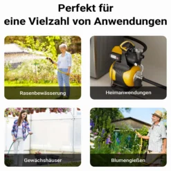 Wiltec Hauswasserwerk mit 19-L-Membrankessel, 3500 l/h Hauswasserautomat mit Druckschalter und Vorfilter, Gartenpumpe mit 44 m Förderhöhe, Wasserpumpe mit 8 m Ansaugtiefe