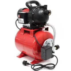Wiltec Hauswasserwerk 1000W 3500l/h Gartenpumpe mit Druckschalter und Manometer Wasserpumpe Druckkessel Druckbehälter Bewässerungspumpe Brauchwasserpumpe Regenwasserpumpe Wasserwerk