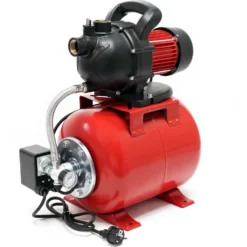 Wiltec Hauswasserwerk 1000W 3500l/h Gartenpumpe mit Druckschalter und Manometer Wasserpumpe Druckkessel Druckbehälter Bewässerungspumpe Brauchwasserpumpe Regenwasserpumpe Wasserwerk