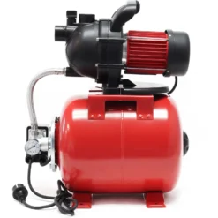 Wiltec Hauswasserwerk 1000W 3500l/h Gartenpumpe mit Druckschalter und Manometer Wasserpumpe Druckkessel Druckbehälter Bewässerungspumpe Brauchwasserpumpe Regenwasserpumpe Wasserwerk