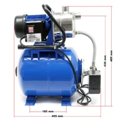 Wiltec Hauswasserwerk 1200W 3400l/h Hauswasserautomat mit Druckschalter und Membrankessel 19l Druckkessel Gartenpumpe Wasserpumpe Brauchwasserpumpe Regenwasserpumpe