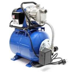 Wiltec Hauswasserwerk 1200W 3400l/h Hauswasserautomat mit Druckschalter und Membrankessel 19l Druckkessel Gartenpumpe Wasserpumpe Brauchwasserpumpe Regenwasserpumpe