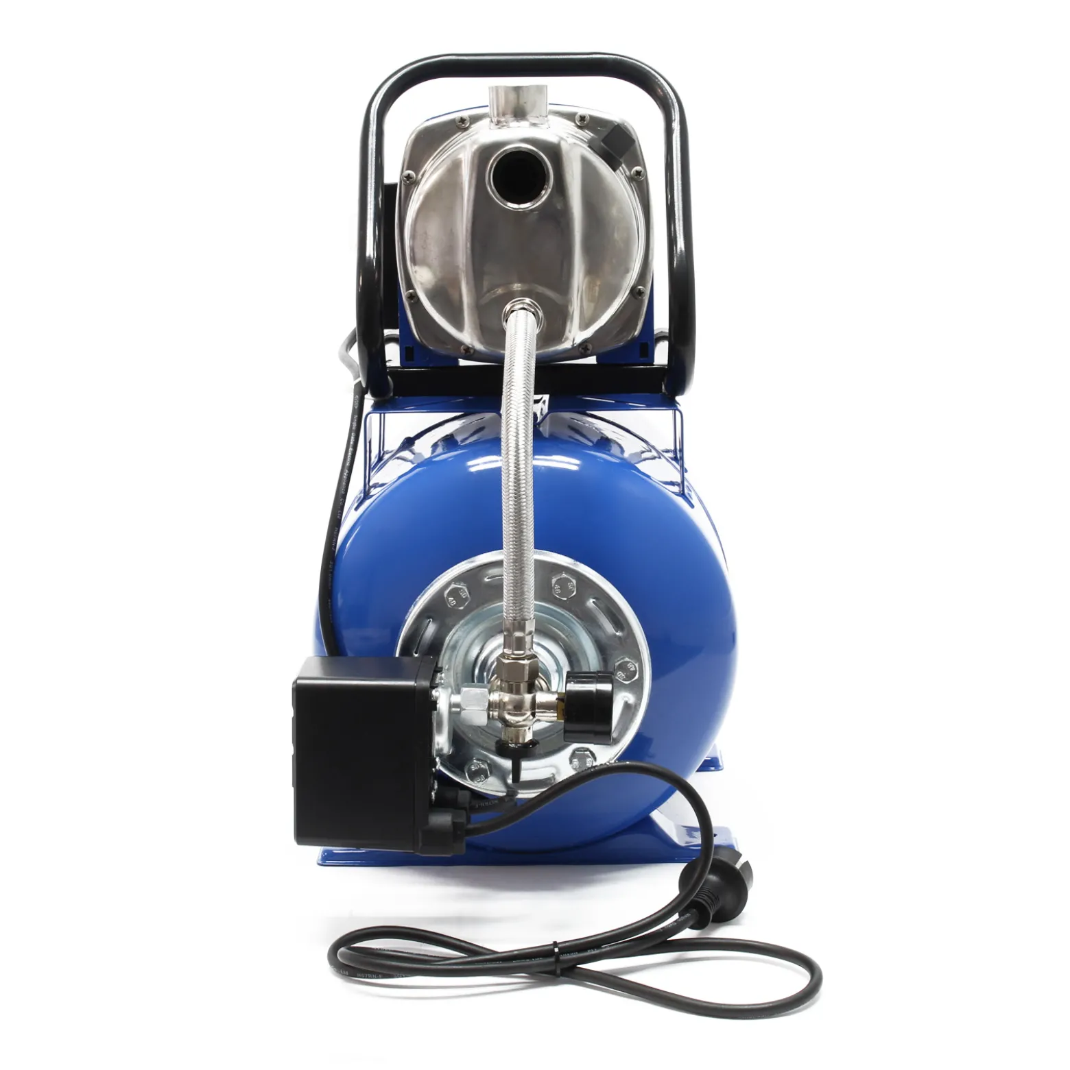 Wiltec Hauswasserwerk 1200W 3400l/h Hauswasserautomat mit Druckschalter und Membrankessel 19l Druckkessel Gartenpumpe Wasserpumpe Brauchwasserpumpe Regenwasserpumpe