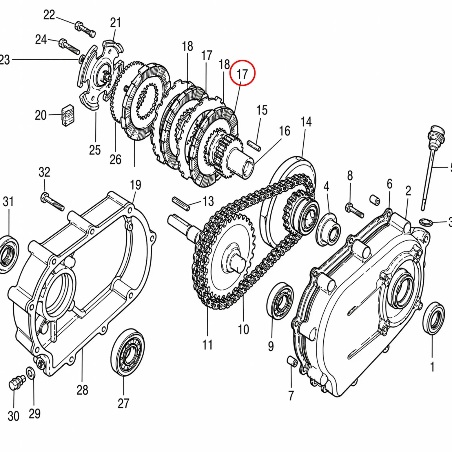 Wiltec HD Reibplatte Ölbadkupplung für LIFAN 6,5-13 PS Motor Benzinmotor Ersatzteil – Einzylinder für Kleinmaschinen & Karts, 4-Takt Motor & OHV Ventilsteuerung