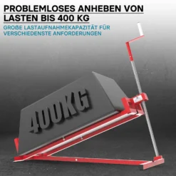 Wiltec Hebevorrichtung für Aufsitzmäher Rasentraktor – bis max 400 kg – 1140 x 495 x 1030 mm – aus Stahl – Lifter als Reinigungshilfe