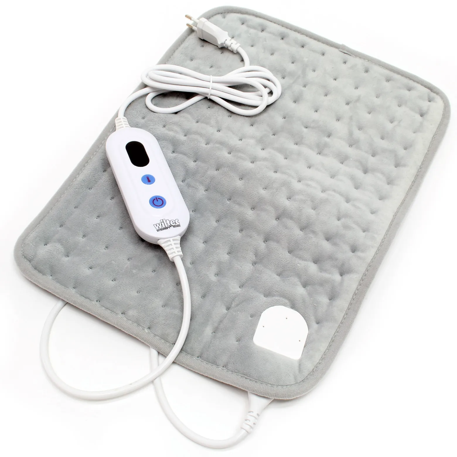 Wiltec Heizkissen mit 3 Heizstufen und Abschaltautomatik 40x30cm Wärmekissen elektrisch aus Fleece Kissen bei 30°C waschbar für Rücken, Nacken, Schulter und Bauch Rückenheizkissen