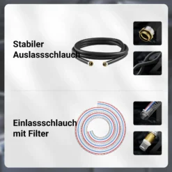 Wiltec Heizöl- und Dieselpumpe 230V/550W 20-60l/min selbstansaugend Pumpe mit automatischer Pistole, Kraftstoffpumpe, Absaugpumpe