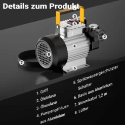Wiltec Heizöl- und Dieselpumpe Typ04011 230V/550W für 20-60l/min selbstansaugende Heizölpumpe bis 2m mit By-Pass-Ventil gegen Überhitzung