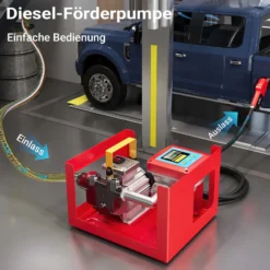 Wiltec Heizöl- und Dieselpumpe 230V/550W 60l/min selbstansaugende Pumpe mit automatischer Pistole, Kraftstoffpumpe, Absaugpumpe