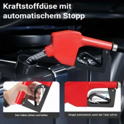 Wiltec Heizöl- und Dieselpumpe 230V/550W 60l/min selbstansaugende Pumpe mit automatischer Pistole, Kraftstoffpumpe, Absaugpumpe