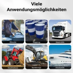Wiltec Heizöl- und Dieselpumpe 230V/550W 60l/min selbstansaugende Pumpe mit automatischer Pistole, Kraftstoffpumpe, Absaugpumpe