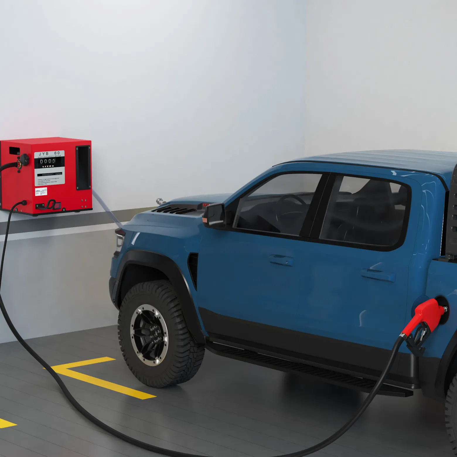 Wiltec Heizöl- und Dieselpumpe 230V/550W 60l/min selbstsansaugend, zur Wandmontage, Zapfpistole mit Abschaltautomatik, Kraftstoffpumpe